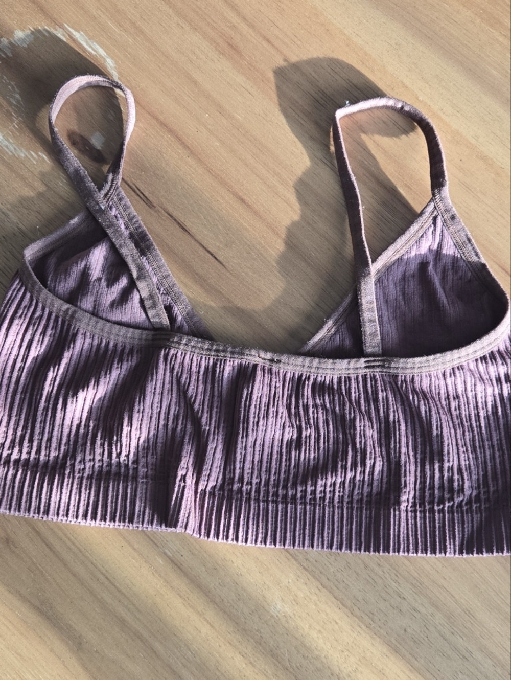 colsie ribbed lounge bralette | size large | mauve minimal soft bra - Picture 5 of 5